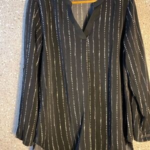 Chic Black Striped Blouse